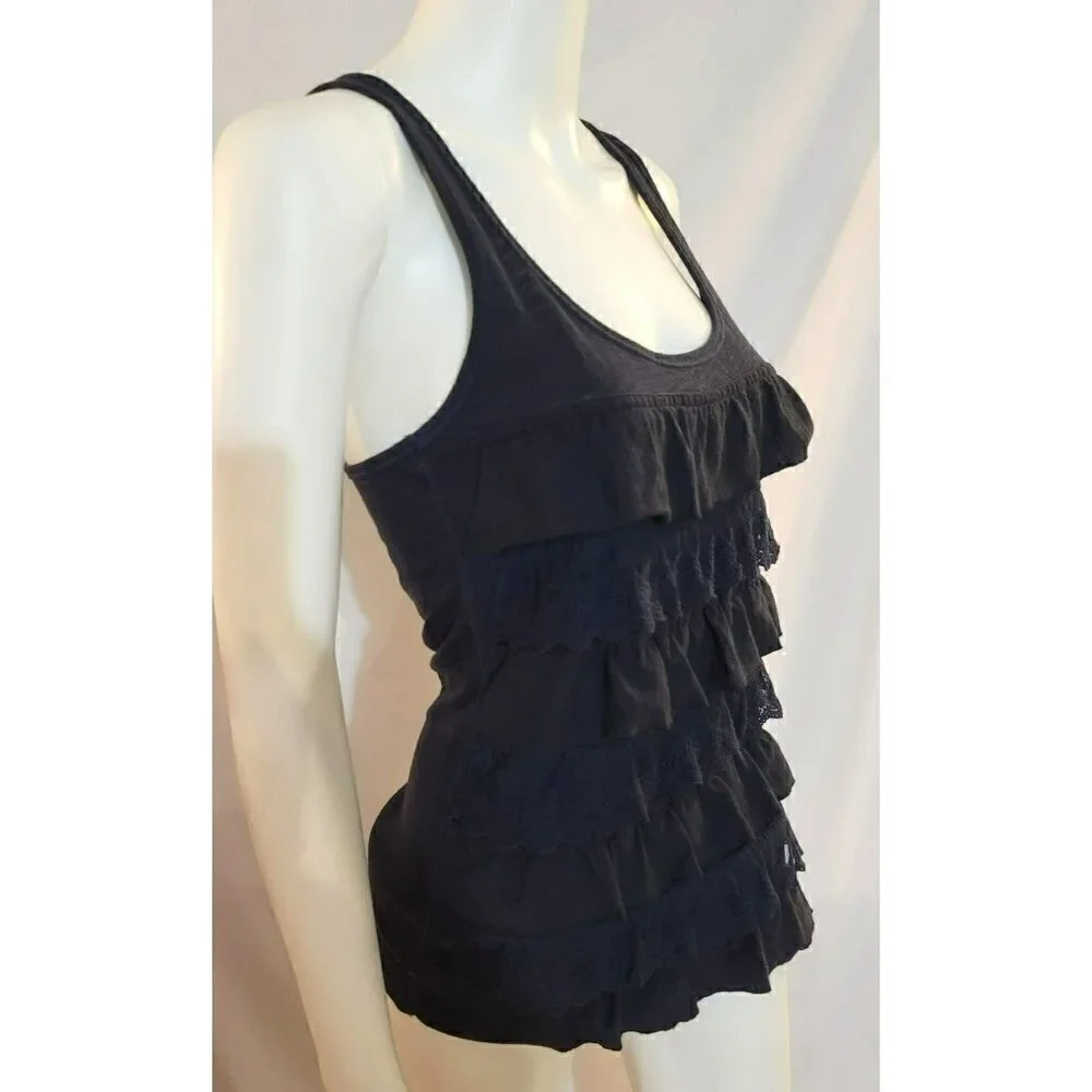 Abercrombie & Fitch Kids Tiered Lace Ruffle Racerback Tank - Size XL